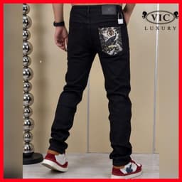 JEAN ĐEN TRƠN,FORM CHUẨN, DỄ PHỐI, ĐI LÀM HAY ĐI CHƠI ĐỀU HỢP QJ-833 VIC 2
