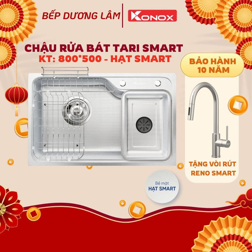 Chậu rửa bát Konox Tari Smart 8050 new 2026|CAM KẾT CHÍNH HÃNG