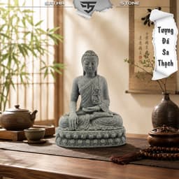 Tượng phật thích ca thiền đài sen đá sa thạch ST0304 - Tượng Deco, trang trí, trưng bày, tiểu cảnh, bán cạn, terrarium 1