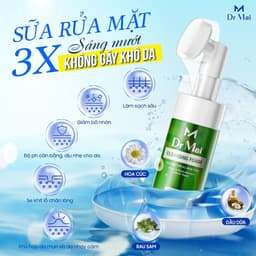 Combo hỗ trợ chăm sóc da mụn, thâm, cân bằng dầu thừa Sữa rửa mặt và Serum Dr Mai 6