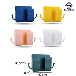 Giá Đỡ Dán Tường Để Sạc Điện Thoại, Đựng Đồ Kèm 2 Móc Treo Đồ QM-STORE 7