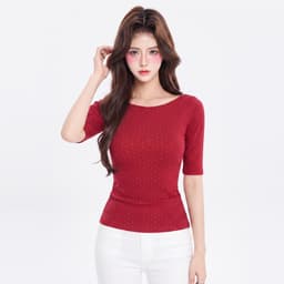 Áo Thun Nữ Chấm Bi Kiểu Tay Lửng Phong Cách Y2K A51601 7 - Sam botique 7