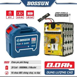 Pin Bossun 10cell, 15cell, 20cell, 30cell mạch 4 mosfet - Chân phổ thông - Vỏ ABS Chống Cháy, Chống Va Đập 4