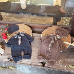 Tiemdochobe Body len cổ bẻ kèm mũ và cavat rời cho bé 5-13kg thiết kế thời trang và ấm áp 4