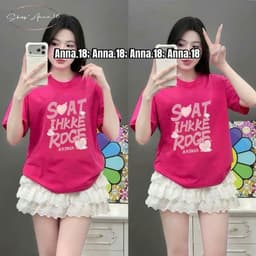 Áo thun , áo 3158 cotton khô, áo thun nữ form rộng nam nữ tay lỡ mẫu trơn unisex -chữ  SOAT HỒNG 1