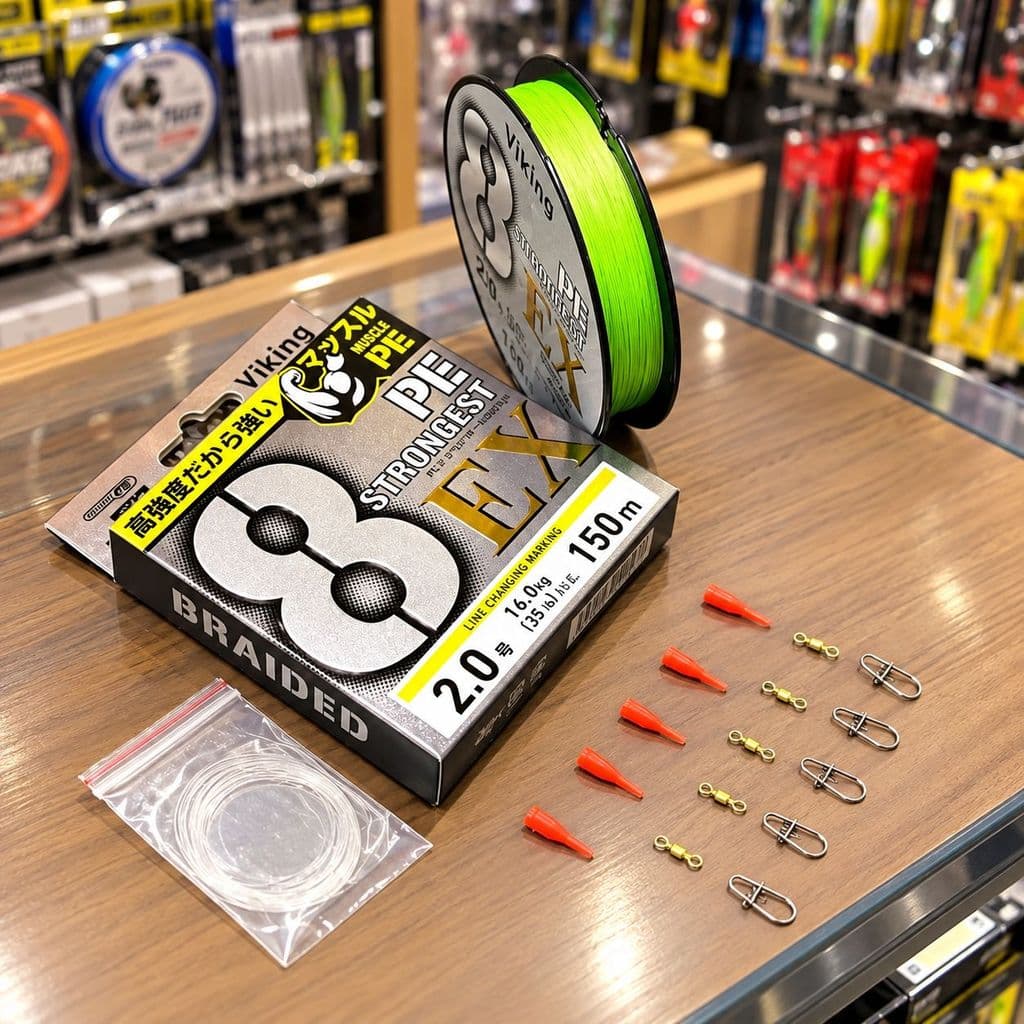Dây Dù PE ViKing X8 StrongGest 150m Câu Lure 8 Lõi, Tặng Leader, Chụp Chì, Khóa Snap, Link Chống Xoắn Đồ Câu 68