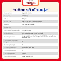 Bếp Từ Âm Đôi Eurosun EU-T210Pro 2 Vùng Nấu Kính Schott Ceran Inverter Tiết Kiệm Điện 4