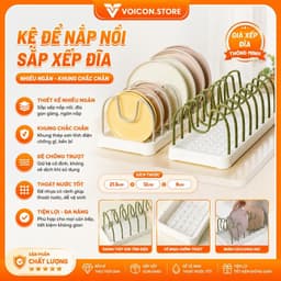 Kệ Để Nắp Nối,Sắp Xếp Đĩa Nhiều Ngăn,Khung Chắc Chăn GIúp Đỡ Ổn Định Giúp Sắp Xếp Nhà Bếp Gọn Gàng Hơn -  VOICON-[NHI99] 1