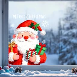 Decall dán trang trí noel, ngày giáng sinh, Thích hợp cho gia đình, quán cà phê, cửa hàng Trang trí 6