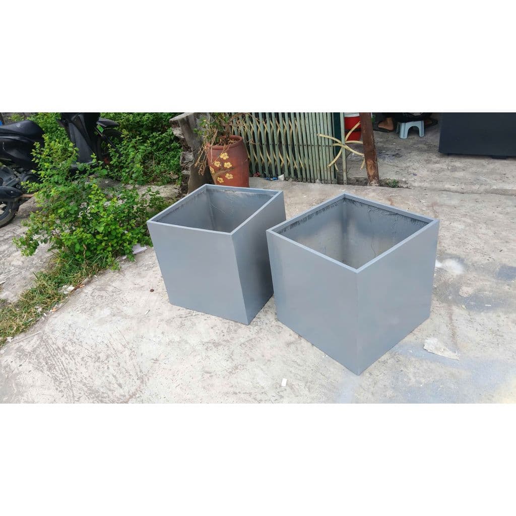 ( D30×R30×C30 ) chậu nhựa composite vuông . chậu trồng cây ban công sân vườn siêu nhẹ siêu bền