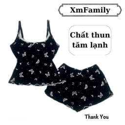 Sét bộ ngủ 2 dây tôn dáng gồm: Quần ĐÙI legging tăm + mix áo 2 Dây Đệm mút in FULL MÈO 4