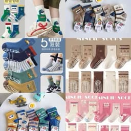 "Mua sét 10 đôi tất chống trơn cho bé trai và gái từ 1-8 tuổi, thiết kế đáng yêu và chất lượng cao!" 1
