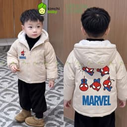 [12-37kg] Áo Gió Lót Lông Cao Cấp Cho Bé Trai KIMCHIBABY Trượt Nước Giữ Ấm Cực Tốt Họa Tiết Siêu Nhân Người Nhện AK602 8