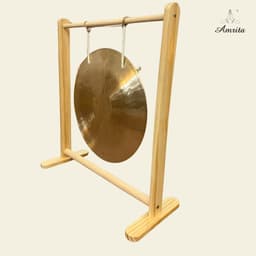 [Amrita] [Hàng Sẵn] Golden Wind Gong 40cm kèm đế gỗ và chày bông - CXNP533 5