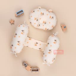 Bộ gối chặn bông vải muslin cao cấp chống giật mình cho bé sơ sinh - Gối lõm chống bẹp đầu cho bé hàng Việt Nam 3