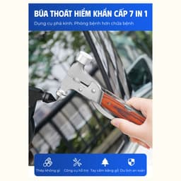 Búa thoát hiểm ô tô búa đa năng 7 trong 1 thép không gỉ 3