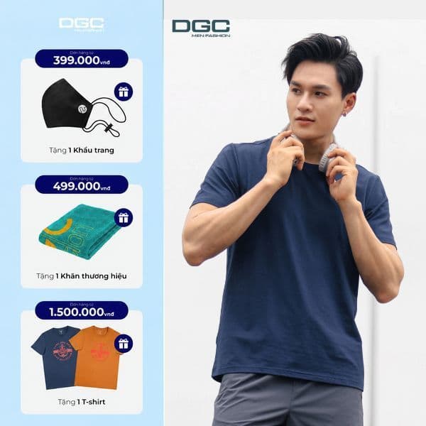 Áo Thun T-shirt Ngắn Tay DGC Dáng Suông, Phong Cách Trẻ Trung, Chất Vải Mềm Nhẹ Thoáng Mát -SATBC18M