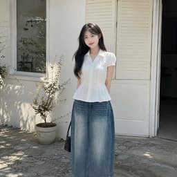 Áo sơ mi nữ ngắn tay xếp li eo thời trang nữ Y2K KN237 9