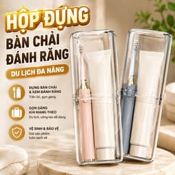 Hộp pet đựng bàn chải đánh răng trong suốt 2 in 1 chống bụi 1