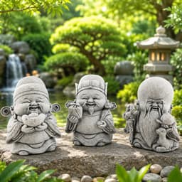 Bộ tượng Tam Đa đá sa thạch - trang trí tiểu cảnh,bán cạn, terrarium,bonsai 4