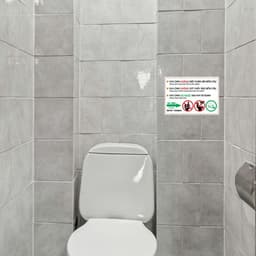Decal Nội Quy Vệ Sinh, Nhắc Nhở Không Bỏ Giấy Vào Bồn Cầu, Không Đặt Chân Lên Bồn Cầu, Dán Tường, Kính 4