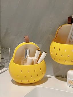 Giỏ Nhựa Hình Quả Lê Dán Tường Nhà Tắm - Khay nhựa đựng đồ đa năng dán tường xinh xắn hình quả lê dễ thương 4