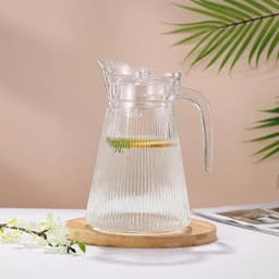Bình thủy tinh dày Lilac, dung tích lớn, bộ ấm trà đựnġ nước nước, bình đựnġ nước ép, bình nước nóng lạnh 2