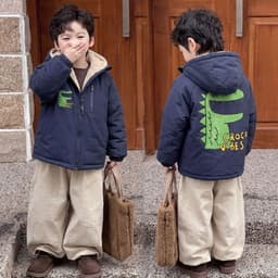 [12-37KG] Áo Khoác Lông Cừu Cho Bé Trai Bé Gái KIMCHIBABY Dày Dặn Giữ Ấm Chống Gió Họa Tiết Hoạt Hình Đáng Yêu AK602 6