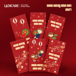 Bao lì xì Tết xuân Đinh Mùi 2027 bộ Ta Tìm Tết Ta, Tết Là độc quyền thiết kế LADIACRE, giấy C150 cao cấp cán mịn 5