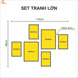 SET 6 Tranh Dán Tường Fomech Bóng CoriHome, Decor Phòng Khách, Phòng Ngủ, Spa, Phòng Nail, Mi 9