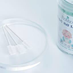 (Combo 1 hộp gạc + 2 tăm bông 400 que) Hộp 30 que gạc rơ luoi cho bé cao cấp an toàn hộp 30 tưa luoi vệ sinh răng miệng 4