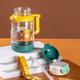 VOICON Bình Uống Nước Cho Bé 600ml Có Ống Hút Nhựa Tritan An Toàn BPA Free Màu Green Pink Purple VOICON LA88 7