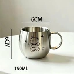 Cốc inox 304 cho trẻ, tay cầm tiện lợi, họa tiết thú, dung tích 150ml, nhập khẩu cao cấp. 7