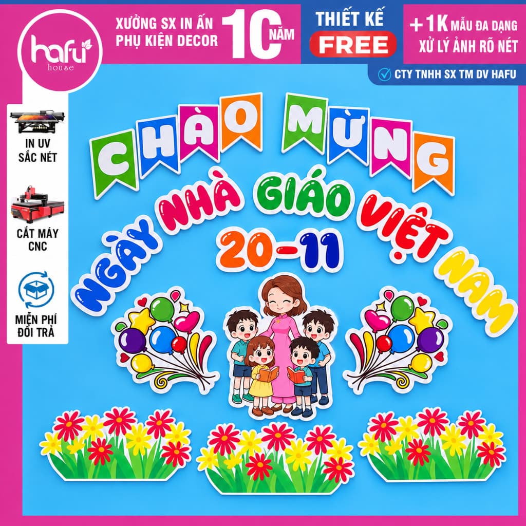 SET CHÀO MỪNG NGÀY NHÀ GIÁO VIỆT NAM 20/11 – FORMEX 5MM IN UV CẮT CNC 