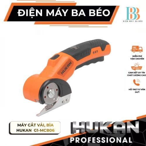 Máy Cắt Vải, Bìa Đa Năng Pin HUKAN G1-MCB06, Độ Dày Cắt 6.4mm, Lưỡi SK5 Không Gỉ, Không Chổi Than