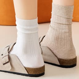 🧦 SET 6 ĐÔI TẤT VỚ CỔ CAO GÂN DỌC BASIC – MÀU TRƠN DỄ PHỐI ĐỒ 6