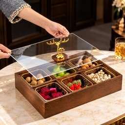 Khay Gỗ Đựng Mứt Tết, Bánh Kẹo , Trang Trí Bàn Trà, Quà Tặng Tết 1