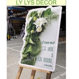 Bảng Cổng Cưới In Họa Tiết 3D Bảng Đón Khách Bảng Welcome Đám Cưới Bảng Dạm Ngõ LY LYS DECOR 2