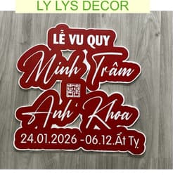 Bảng tên dâu rể ngày cưới, bảng tên đám cưới trang trí gia tiên. LY LYS DECOR 3