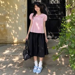 Áo babydoll kiểu nữ cổ bèo đáng yêu phong cách công chúa BX248 - Sam botique 5