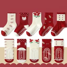 Combo 5-10 Đôi Tất Hồng Noel Mầu Yêu Thích Cho Bé Gái Thêm Nổi Bật Giữa Đám Đông Với Thiết Kế Hoa Văn Độc Đáo 3