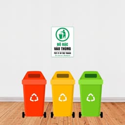 [Hỏa Tốc] Decal Dán "Bỏ Rác Vào Thùng - Put It In The Trash" Chống Thấm Nước, Bền Đẹp 4