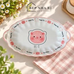 Bộ Bát Đĩa Gốm Sứ Họa Tiết Heo Hồng CAO CẤP Dùng Cho Bàn Ăn Gia Đình Dễ Thương Đáng Yêu, Quà Tặng Ý Nghĩa 9