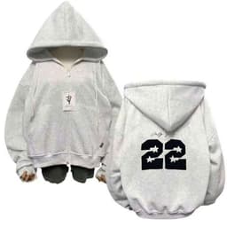 Áo khoác hoodie nỉ , thiết kế unisex hiện đại, form rộng màu xám tiêu - chữ BOSTIONER -thoitra.ng 7