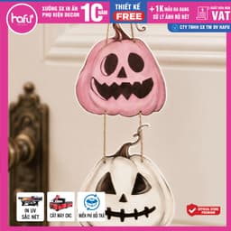 [Hỏa tốc HCM] chất liệu Formex 5mm, nhựa cứng Trang trí Halloween Treo Cửa, Dễ Thương Nhẹ Bí Ngô Ma Trang Trí Hafu House 4