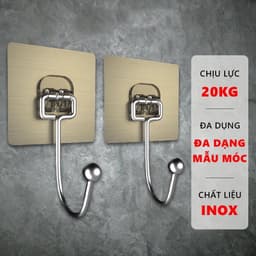 5-10 Móc dán tường chịu lực siêu dính treo đồ, vật dụng đa năng tiện ích inox 304 -TH22 5