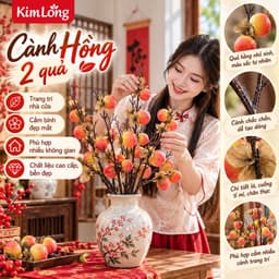 Cành Hồng Nhân Tạo Tết: Trang Trí Phòng Khách Rực Rỡ Với Hoa Giả Bình Hoa Đẹp Ngày Tết 5