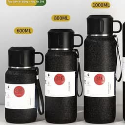 Bình giữ nhiệt BOSS nhám inox 316 – 4 lớp giữ nóng lạnh 8-12h,600ML-800ML-1000ML, nắp kèm cốc tiện lợi,VOICON-[LA88] 8