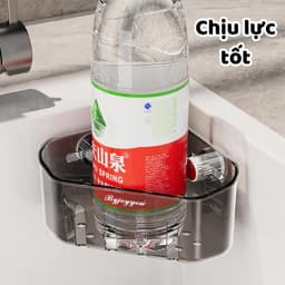 Kệ đựnġ Đồ Rửa Chén Bát Hút Chân Không, Rổ lọc rác bồn rửa bát móc cốc hút chất liệu nhựa ABS cao cấp 3