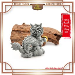 Thanh long dâng bảo đá sa thạch ST.PVN2665 - Tượng deco, trang trí tiểu cảnh, bán cạn, terrarium 9